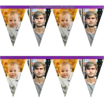 - 1 Metre with 8 Flags (20cm) Purple Mock Suede Polyester Fabric (Personalised with Text)