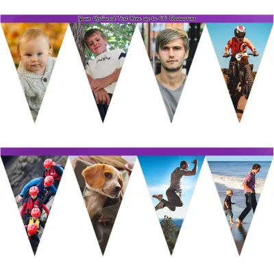 - 1 Metre with 8 Flags (20cm) Purple Mock Suede Polyester Fabric (Personalised with Text)