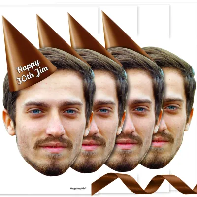 with Hat Theme (Brown) DIY Bunting 1m (1 Photo) (Personalised with Text)