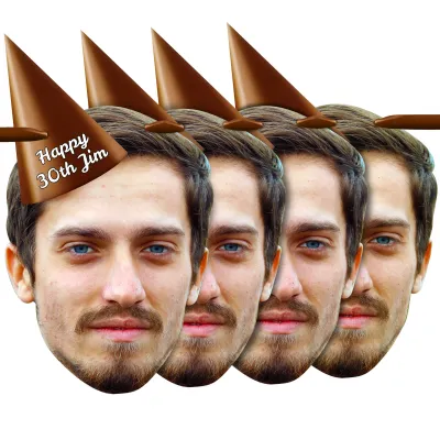 with Hat Theme (Brown) Finished Bunting 1m (1 Photo) (Personalised with Text)