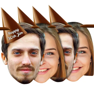 with Hat Theme (Brown) Finished Bunting 1m (2 Photos) (Personalised with Text)