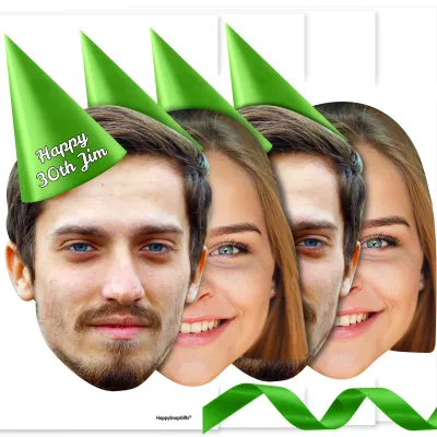 with Hat Theme (Green) DIY Bunting 1m (2 Photos) (Personalised with Text)