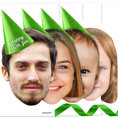 with Hat Theme (Green) DIY Bunting 1m (4 Photos) (Personalised with Text)