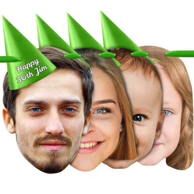 with Hat Theme (Green) Finished Bunting 1m (4 Photos) (Personalised with Text)