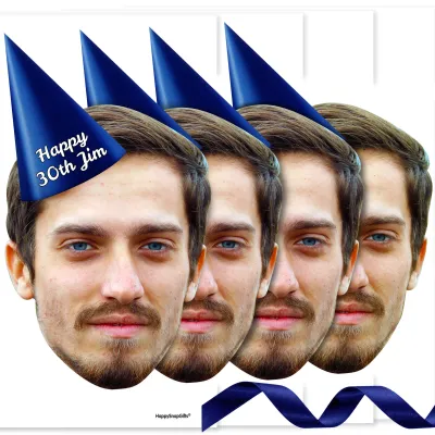 with Hat Theme (Navy Blue) DIY Bunting 1m (1 Photo) (Personalised with Text)