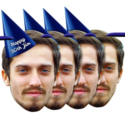 with Hat Theme (Navy Blue) Finished Bunting 1m (1 Photo) (Personalised with Text)