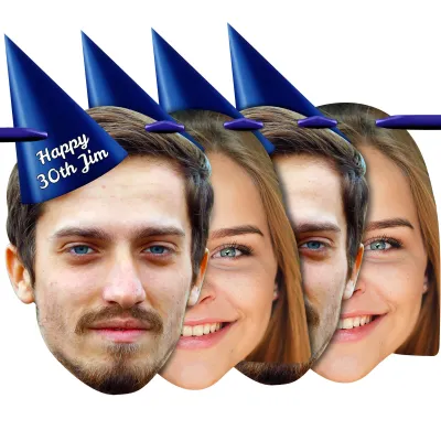 with Hat Theme (Navy Blue) Finished Bunting 1m (2 Photos) (Personalised with Text)