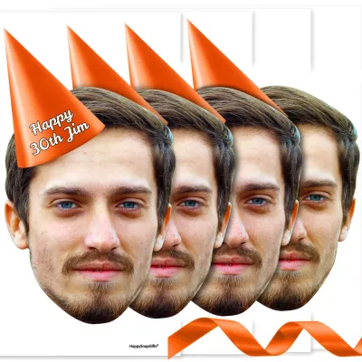 with Hat Theme (Orange) DIY Bunting 1m (1 Photo) (Personalised with Text)