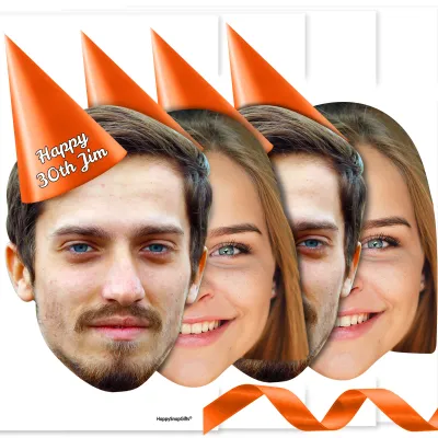 with Hat Theme (Orange) DIY Bunting 1m (2 Photos) (Personalised with Text)