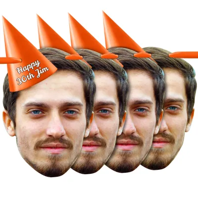 with Hat Theme (Orange) Finished Bunting 1m (1 Photo) (Personalised with Text)