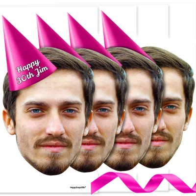 with Hat Theme (Pink) DIY Bunting 1m (1 Photo) (Personalised with Text)