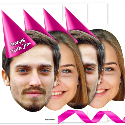 with Hat Theme (Pink) DIY Bunting 1m (2 Photos) (Personalised with Text)