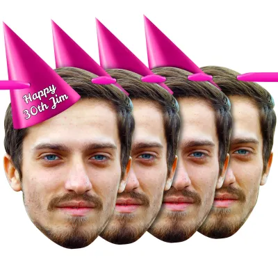 with Hat Theme (Pink) Finished Bunting 1m (1 Photo) (Personalised with Text)