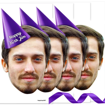 with Hat Theme (Purple) DIY Bunting 1m (1 Photo) (Personalised with Text)