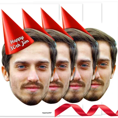 with Hat Theme (Red) DIY Bunting 1m (1 Photo) (Personalised with Text)