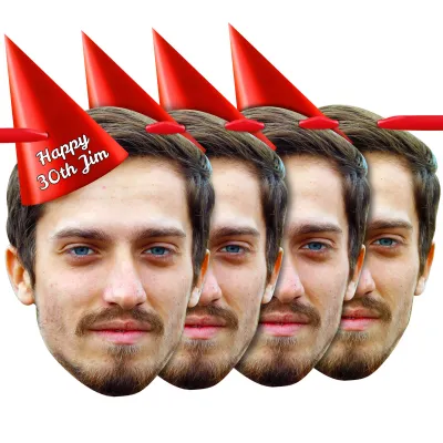 with Hat Theme (Red) Finished Bunting 1m (1 Photo) (Personalised with Text)