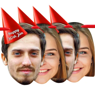 with Hat Theme (Red) Finished Bunting 1m (2 Photos) (Personalised with Text)