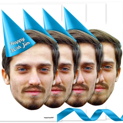 with Hat Theme (Blue) DIY Bunting 1m (1 Photo) (Personalised with Text)