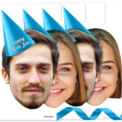 with Hat Theme (Blue) DIY Bunting 1m (2 Photos) (Personalised with Text)