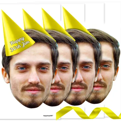 with Hat Theme (Yellow) DIY Bunting 1m (1 Photo) (Personalised with Text)