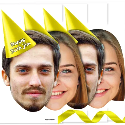 with Hat Theme (Yellow) DIY Bunting 1m (2 Photos) (Personalised with Text)