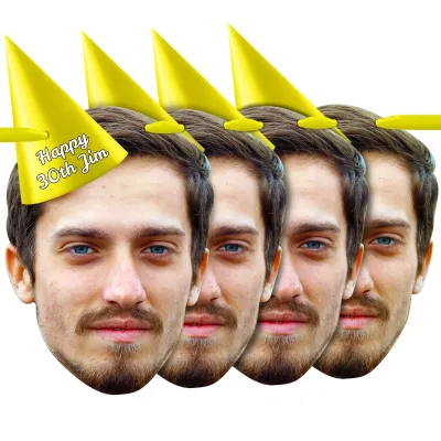 with Hat Theme (Yellow) Finished Bunting 1m (1 Photo) (Personalised with Text)