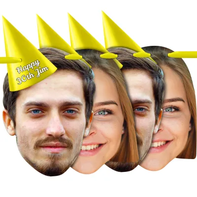 with Hat Theme (Yellow) Finished Bunting 1m (2 Photos) (Personalised with Text)