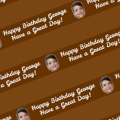 (Striped Design) (Brown) 100cm x 60cm (70gsm) (Personalised with Text)