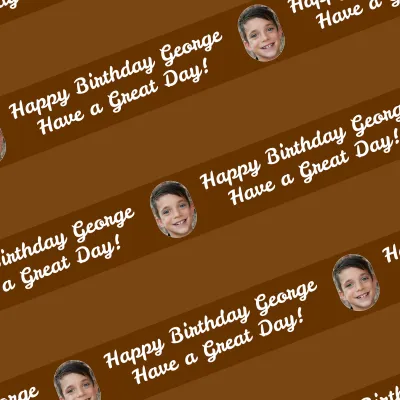 (Striped Design) (Brown) 110cm x 55cm (70gsm) (Personalised with Text)
