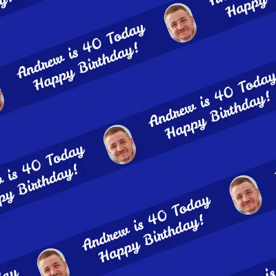 (Striped Design) (Navy Blue) 110cm x 55cm (70gsm) (Personalised with Text)