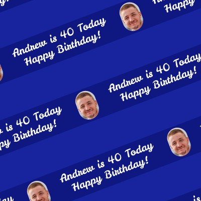 (Striped Design) (Navy Blue) 200cm x 100cm (70gsm) (Personalised with Text)