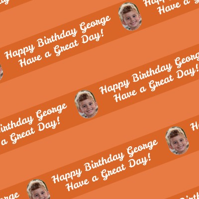 (Striped Design) (Orange) 100cm x 60cm (70gsm) (Personalised with Text)
