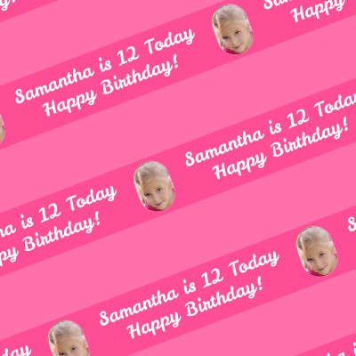 (Striped Design) (Pink) 100cm x 60cm (70gsm) (Personalised with Text)