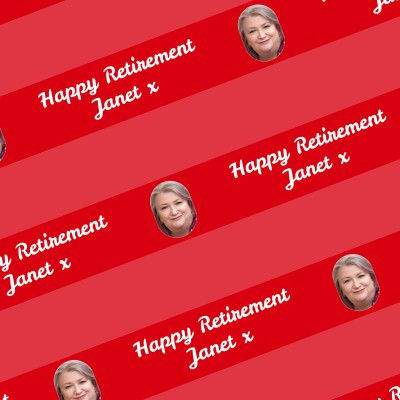 (Striped Design) (Red) 100cm x 60cm (70gsm) (Personalised with Text)