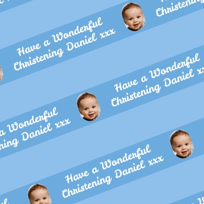 (Striped Design) (Sky Blue) 100cm x 60cm (70gsm) (Personalised with Text)