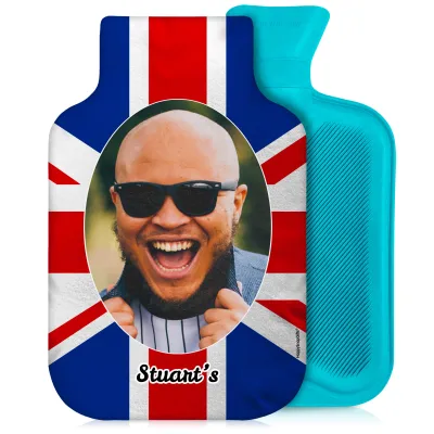 2 Litre - Union Jack Soft Velvet Polyester Fabric and Removable Cover (Personalised with Text)