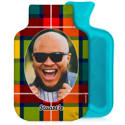 800ml - Tartan Check Soft Velvet Polyester Fabric and Removable Cover (Personalised with Text)