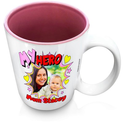 (XL 15oz Pink) with Hearts & Stars Design (Personalised with Text)