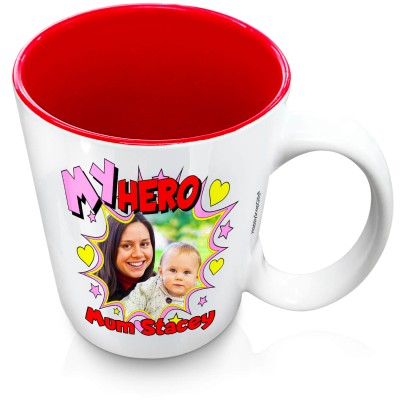 (XL 15oz Red) with Hearts & Stars Design (Personalised with Text)