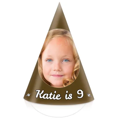 Pack of 10 with Hat Theme (Brown) DIY + Elastics (10 of Same Faces) (Personalised with Text)