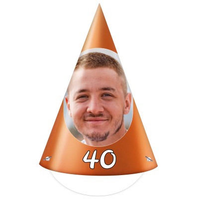 (Pack of 10) (Orange) with White Elastic DIY + Elastics (10 Different Faces) (Personalised with Text)