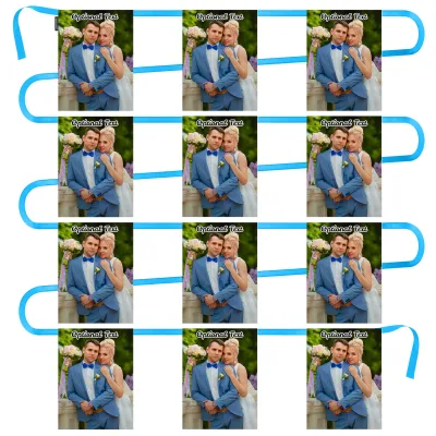 - 5 Metres with 12 Rectangle Flags (28cm) Mock Suede Polyester Fabric (Personalised with Text)