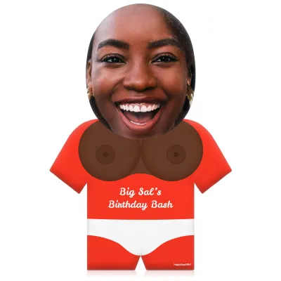 (35cm) Boobs Theme (Dark Skin Tone) Burnt Orange Soft Velvet Polyester Fabric (Personalised with Text)