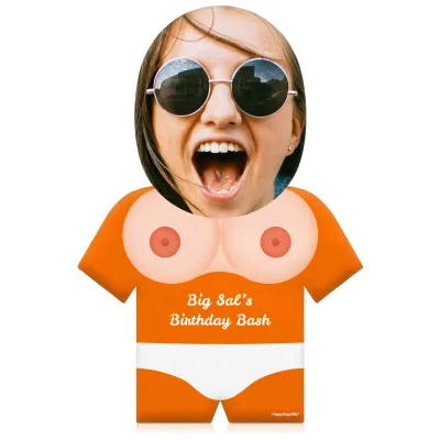 (35cm) Boobs Theme (Light Skin Tone) Burnt Orange Soft Velvet Polyester Fabric (Personalised with Text)