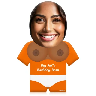 (35cm) Boobs Theme (Mid Skin Tone) Burnt Orange Soft Velvet Polyester Fabric (Personalised with Text)