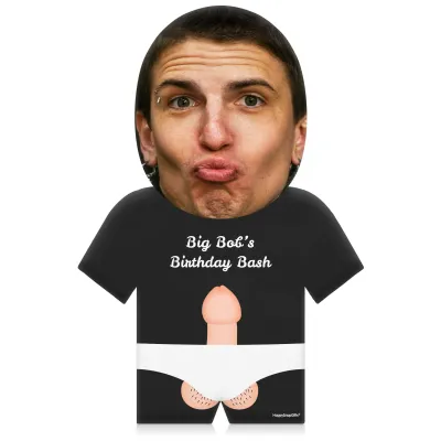 (35cm) Penis Theme (Light Skin Tone) Black Soft Velvet Polyester Fabric (Personalised with Text)