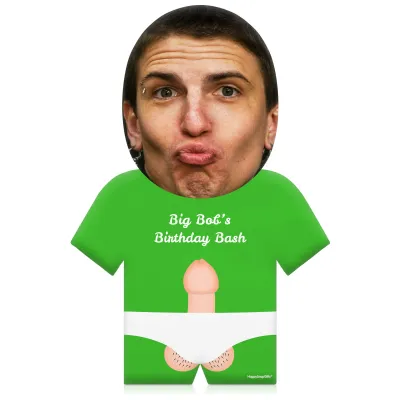 (50cm) Penis Theme (Light Skin Tone) Bright Green Soft Velvet Polyester Fabric (Personalised with Text)