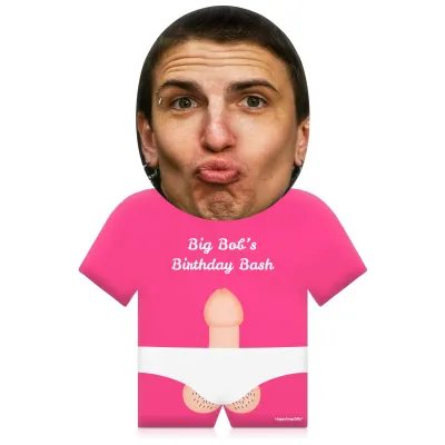 (50cm) Penis Theme (Light Skin Tone) Hot Pink (Fuchsia) Soft Velvet Polyester Fabric (Personalised with Text)