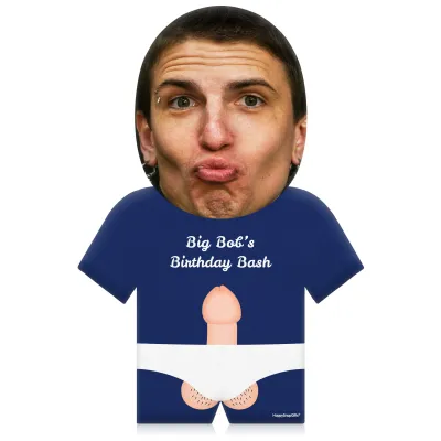 (50cm) Penis Theme (Light Skin Tone) Navy Blue Soft Velvet Polyester Fabric (Personalised with Text)