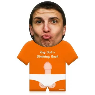 (50cm) Penis Theme (Light Skin Tone) Burnt Orange Soft Velvet Polyester Fabric (Personalised with Text)